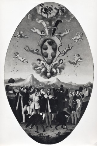 Anonimo — Maestro del Monte di Pietà (Maestro di Treviso) - sec. XVI - Allegoria del governo di Alessadro de' Medici — insieme, dopo un restauro